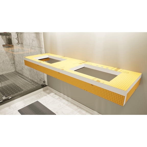 The Original Free Floating Vanity Kit with Orange Waterproof Board - Original Vanity Bracket 46"