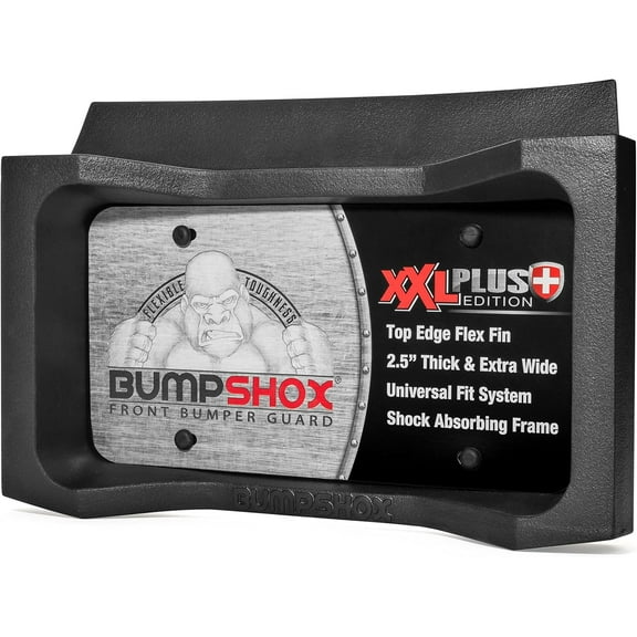 The Original Front Bumper Guard & Front Bumper Protection License Plate Frame. Tougher Than Steel! (BumpShox XXL Plus (2.5" Thick))