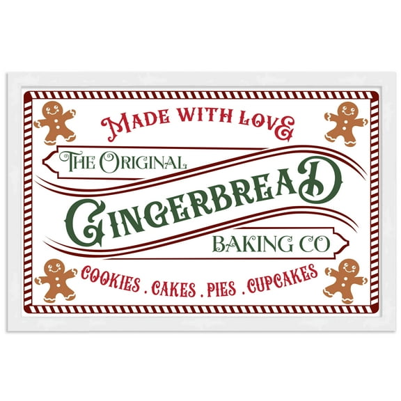 The Original Gingerbread Baking Company 13.5" x 19.5" Framed Christmas Wall Decor Sign Poster in a