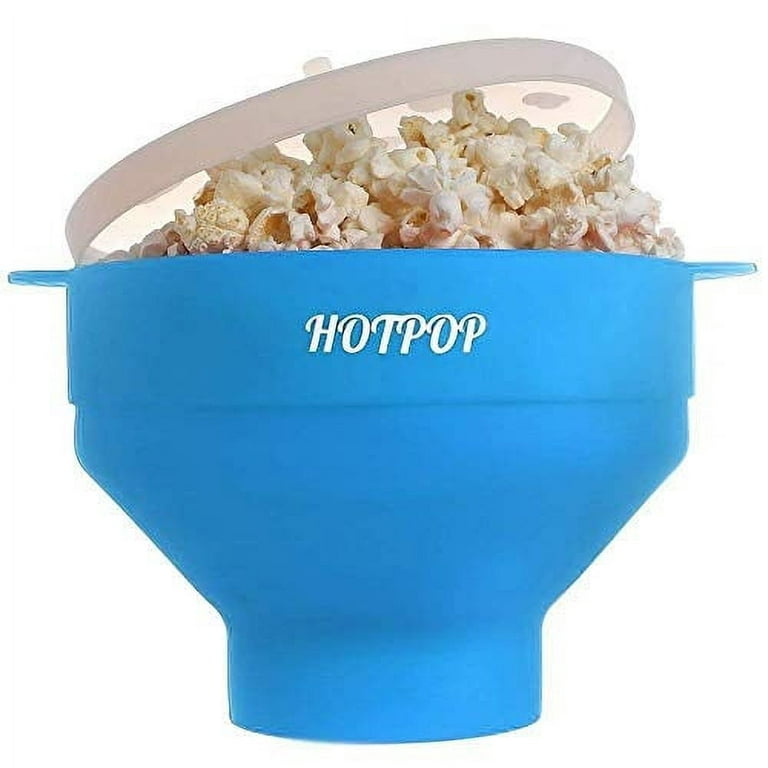 The Original Popco Silicone Microwave Popcorn Popper with Handles, Silicone  Popcorn Maker, Collapsible Bowl Bpa Free and Dishwasher Safe - 15 Colors  Available (Transparent Glacier Blue) 