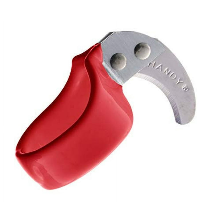 The Original Handy Safety Knife - Utility Ring Knife for Finger with Sharp, Curved Blade - Ring Size 12 - Red - Standard Blade - Dozen - by Handy