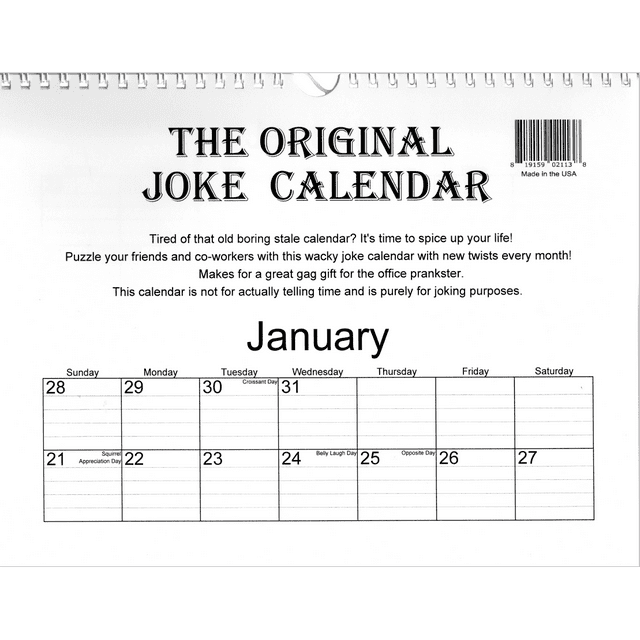The Original Joke Calendar 2025 12 Months of Funny Dates A great