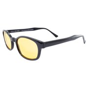 The Original KD s Biker Shades Sunglasses by PCSUN   Black Frame with Yellow Lenses   Stylish + Functional Rider Eyewear