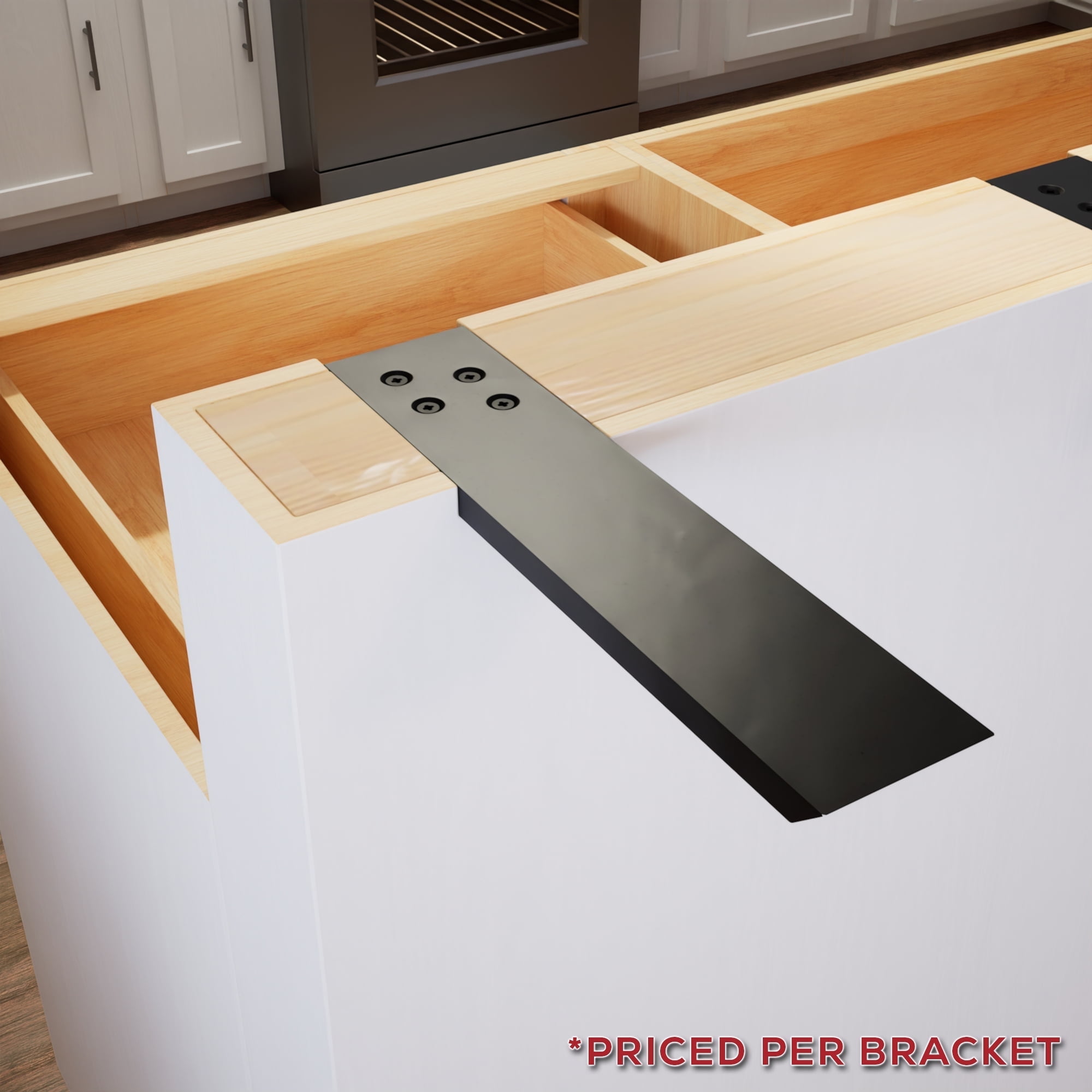 Granite-Compatible Matte Finish Kitchen Countertop Support Bracket 18"