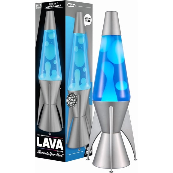 The Original Lamp - 14.5" Gray Stratosphere Retro Rocket Liquid Motion White and Blue Item #2390 ( Exclusive)