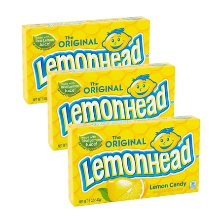 The Original Lemonhead Lemon Candy Theater Boxes, 5 oz (Pack of 3)