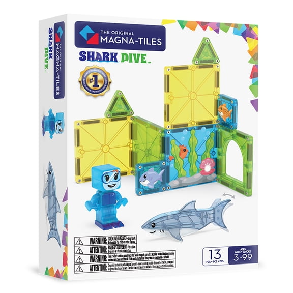 The Original MAGNA-TILES Shark Dive 13-Piece Magnetic Construction Set