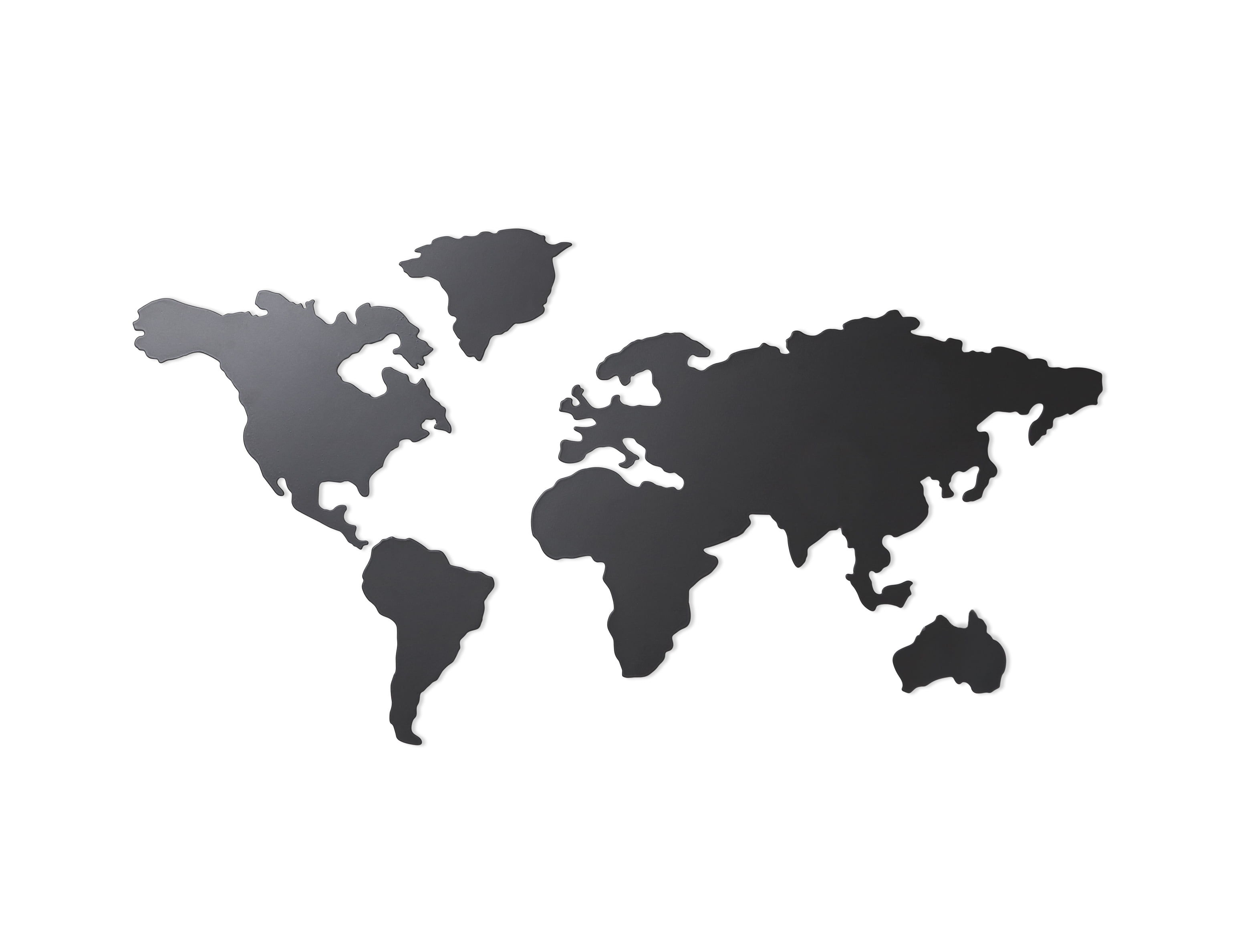 Titanium Black Metal World Map Magnetic Wall Art
