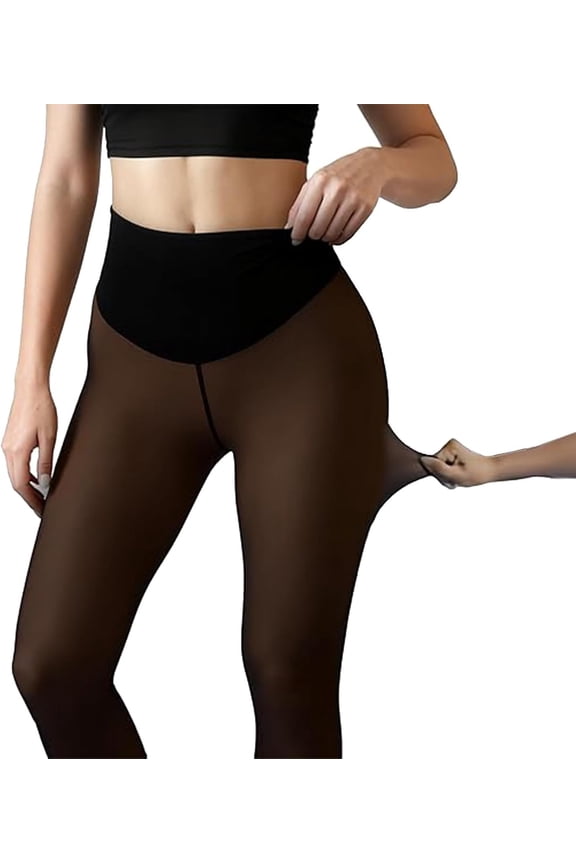 The Original Magic Fleece Lined Leggings - Compression Band & One Seam Option, Women Shaping Snatch Waist Stay Warm