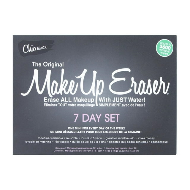 The Original MakeUp Eraser Chic Black 7Day Set, Reusable Makeup