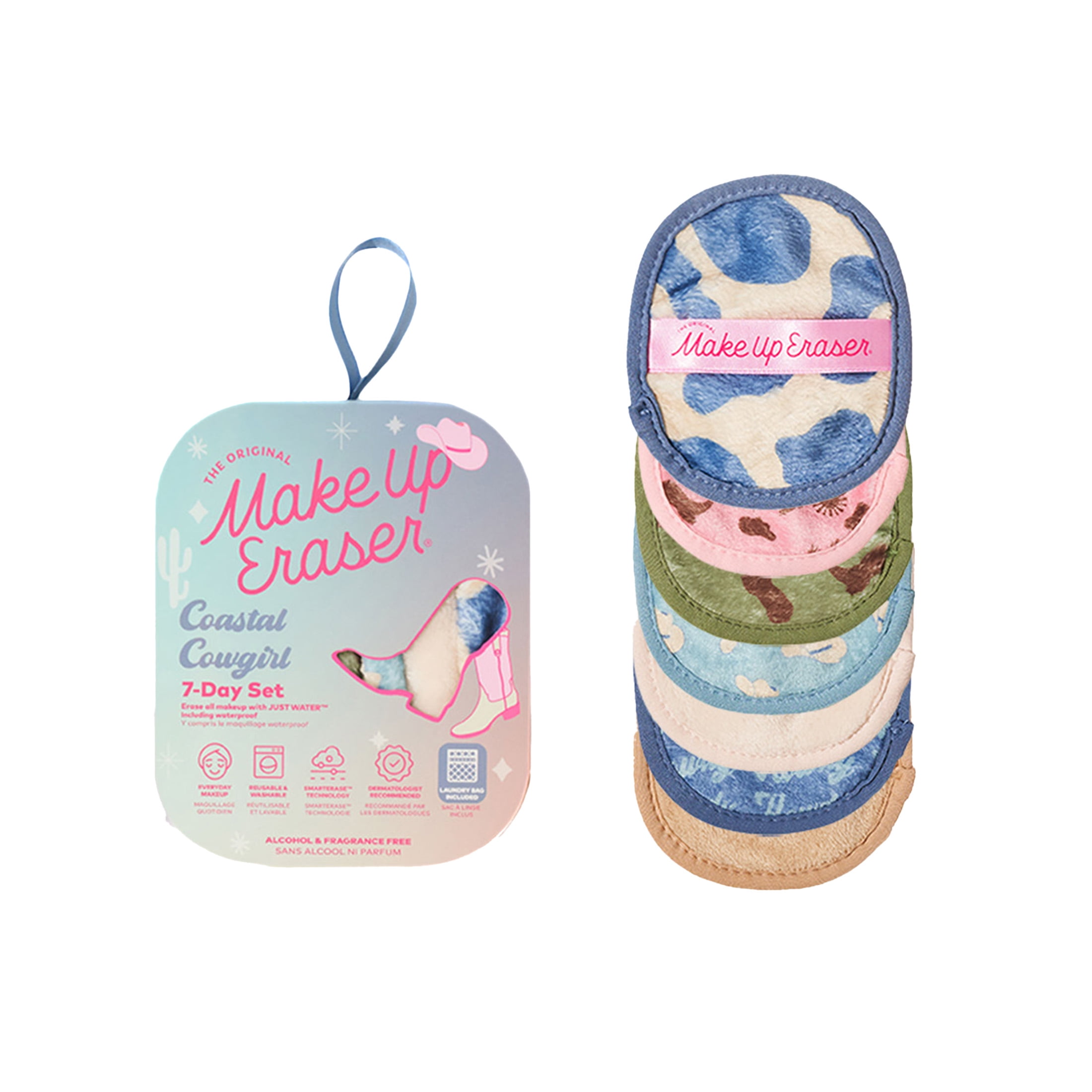 The Original Makeup Eraser Coastal Cowgirl 7-Day Set with Laundry Bag - Removes Makeup and Exfoliates Skin