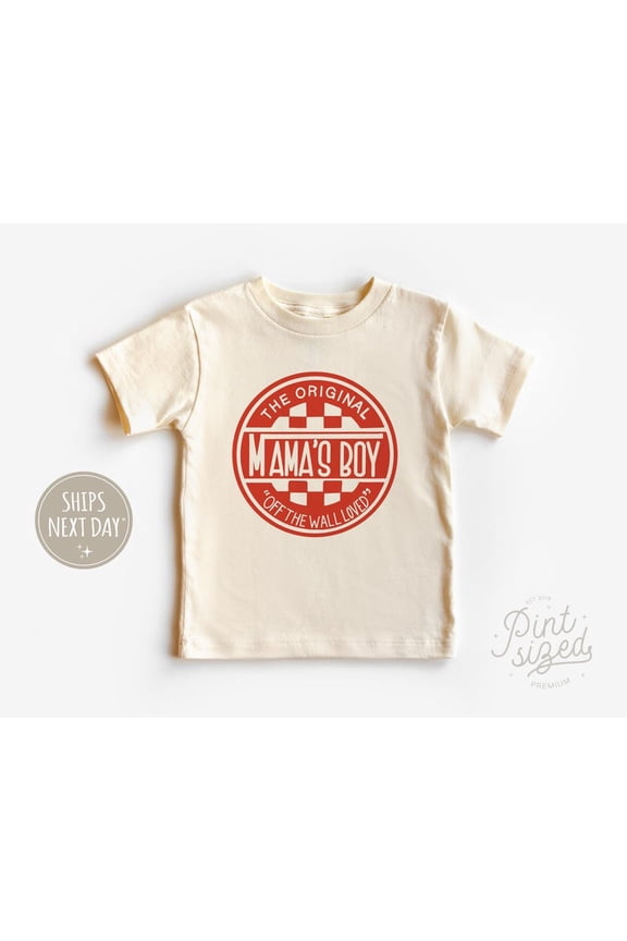 The Original Mama'S Boy Toddler Shirt - Boys Checkered Tee - Retro Natural Kids Shirt, New Born, Baby Shower Gift, New Parents Gift