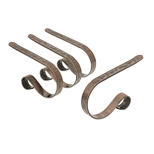The Original MantleClip - 4 pack - Holly Embossed Design - Oil-Rubbed Bronze
