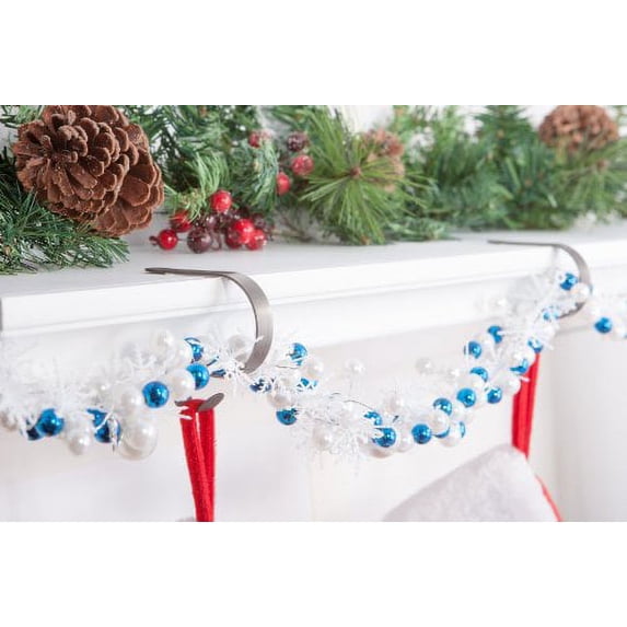 The Original MantleClip Junior Stocking Holder, 4-pack, Pewter