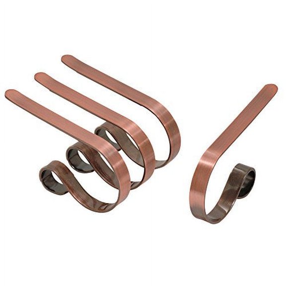 The Original MantleClip Stocking Holder, 4-pack, Brushed Copper