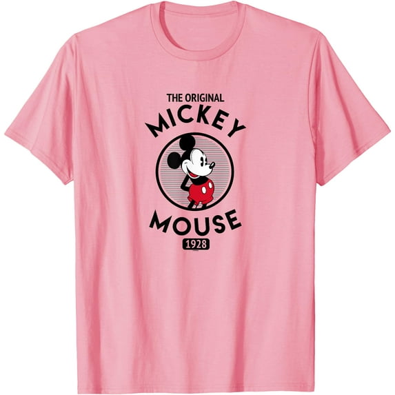 The Original Mickey Mouse 1928 DTG Print Unisex T-Shirt,Light Pink Color,Size YL