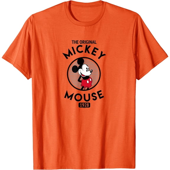 The Original Mickey Mouse 1928 DTG Print Unisex T-Shirt,Orange Color,Size 5XL