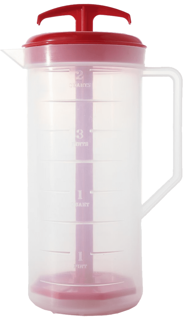 Compact Pitcher with Premium Lid, Plastic Pitcher with Multifunction Lid, 2  Quart