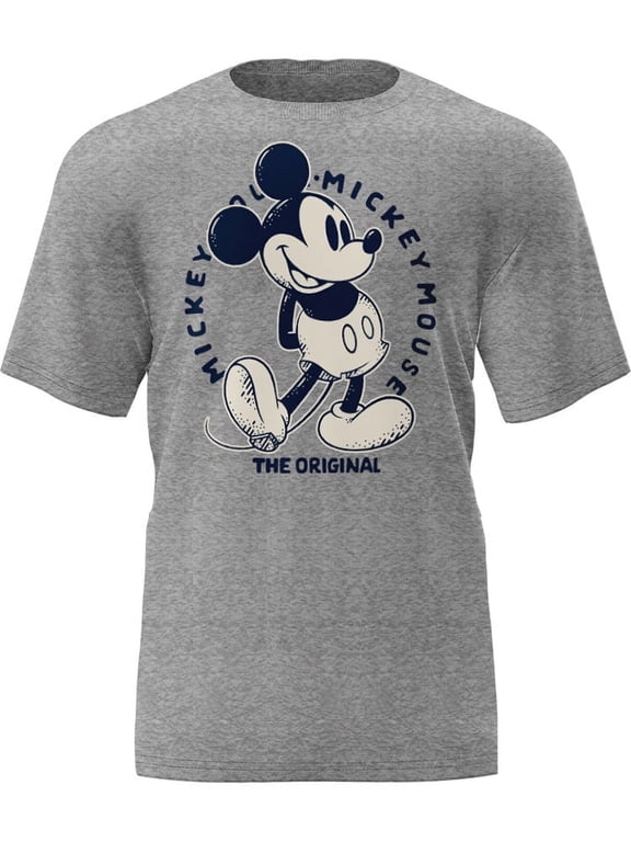 Mickey Mouse Gray Adult Tee Shirt, XS-XL (Unisex)