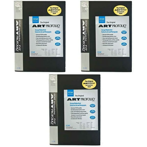 The Original PROFOLIO CLASSIC 8x10 art photo album by Itoya - 3 pack - 8x10