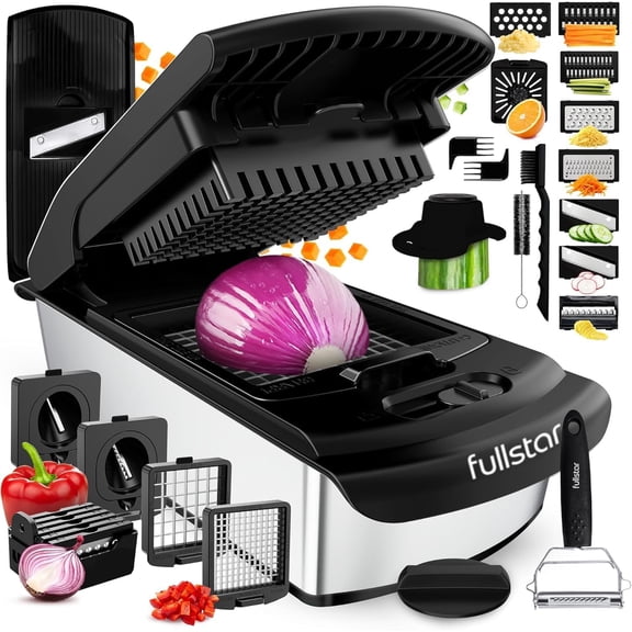 The Original Pro Chopper - Vegetable and Spiralizer, Food with Container, Fruit Slicer, Kitchen Gadgets & Gifts, Home Essentials (14 in 1, Silver)