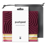 Pushpeel Sensory Activity Board – Berry | Silent, No-Mess Fidget Toy for Stress Relief, Autism, ADHD | Ages 3+ | Includes 11 Strings & Travel Bag