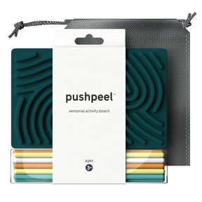 Pushpeel Sensory Activity Board – Spruce | Silent, No-Mess Fidget Toy for Stress Relief, Autism, ADHD | Ages 3+ | Includes 11 Strings & Travel Bag