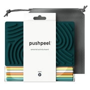 Pushpeel Sensory Activity Board   Spruce | Silent, No-Mess Fidget Toy for Stress Relief, Autism, ADHD | Ages 3+ | Includes 11 Strings & Travel Bag