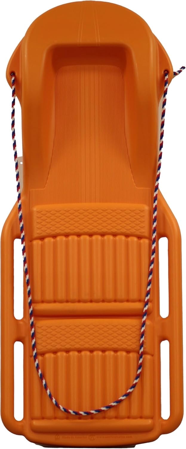 The Original Retro Racer Snow Sled by Confer Plastics, Durable Design for All Ages, Made in USA. - Atomic Orange