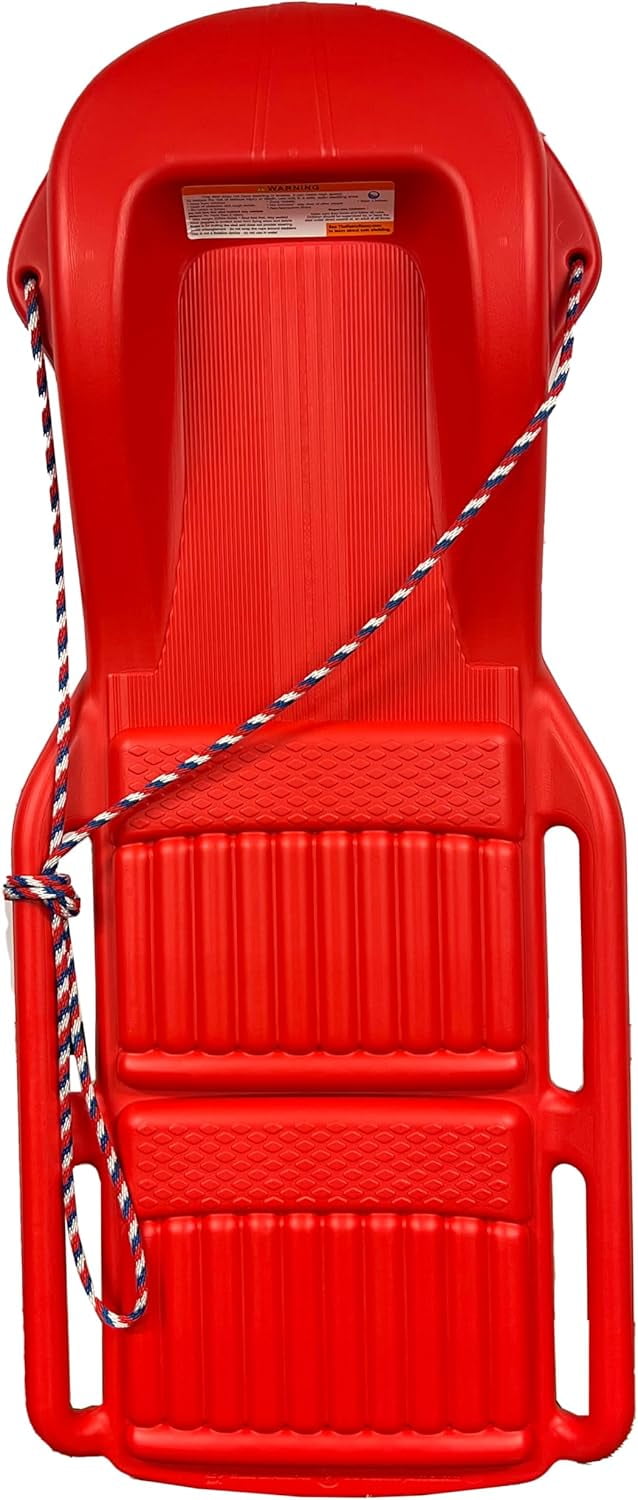 The Original Retro Racer Snow Sled by Confer Plastics, Crimson Cruiser Color, Durable Design for All Ages, Made in USA, Available as a Single Sled for Quick Rides