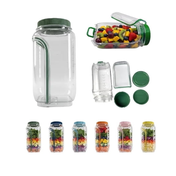 The Original Salad Pod, Salad Pod Jar Side Open, Portable Salad Container, Snack Box with Lid, Suitable for Home, Outdoor, Travel and Party (1 Pcs)