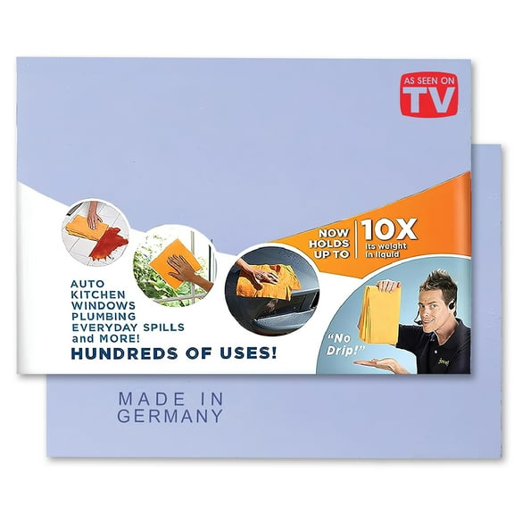 The Original Shamwow, Super Absorbent, Multi Purpose Cleaning Chamois Towel Cloth, 2 Pack, Blue