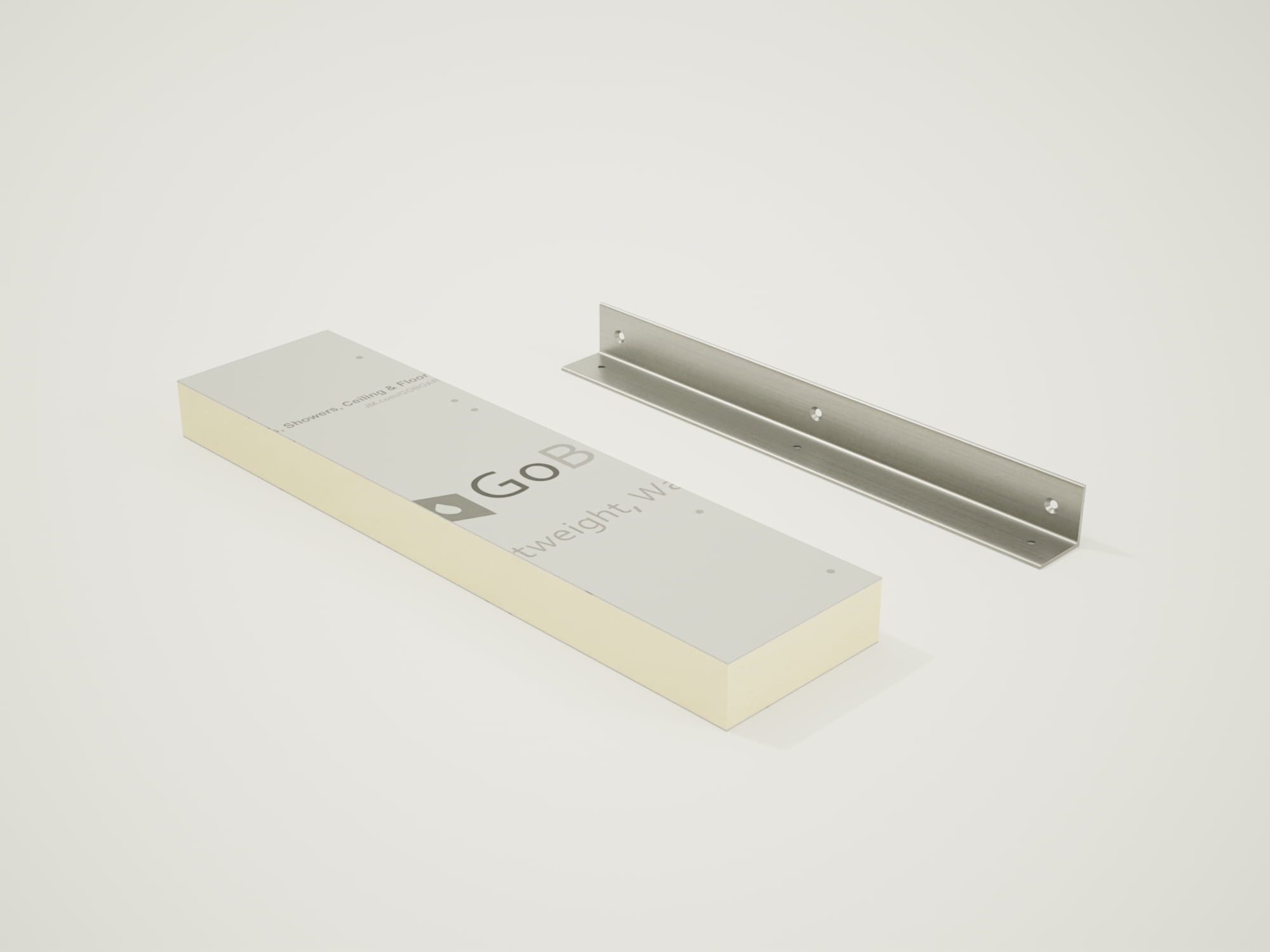 Gray Plastic Wall Mount Shower Shelf 6x18