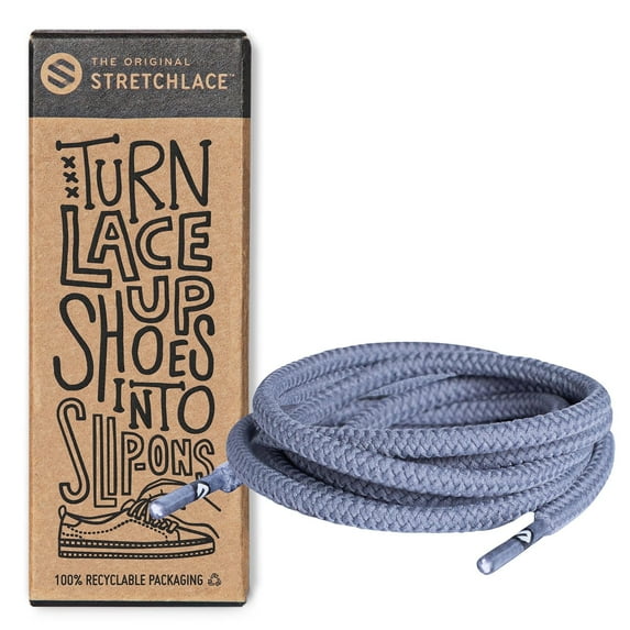 The Original Stretchlace | Elastic Shoe Laces | Round Stretch Shoelaces | Grey, 24 in (60 cm)