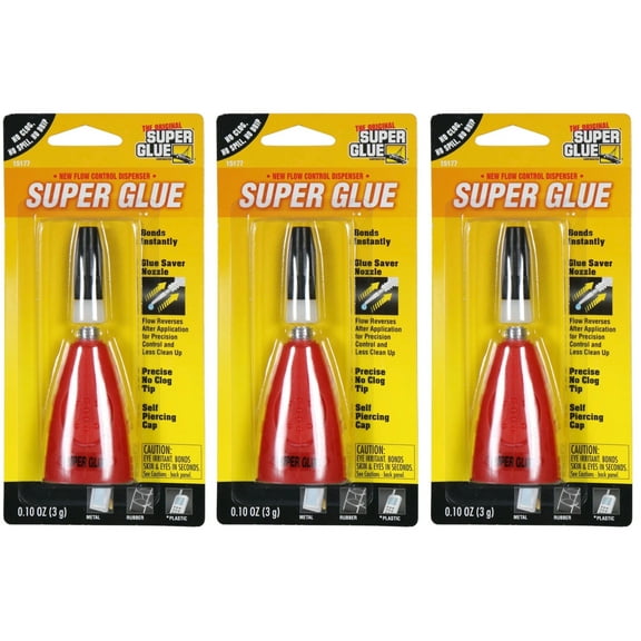 The Original Super Glue Flow Control 0.10oz, 3 Pack, 3 Count