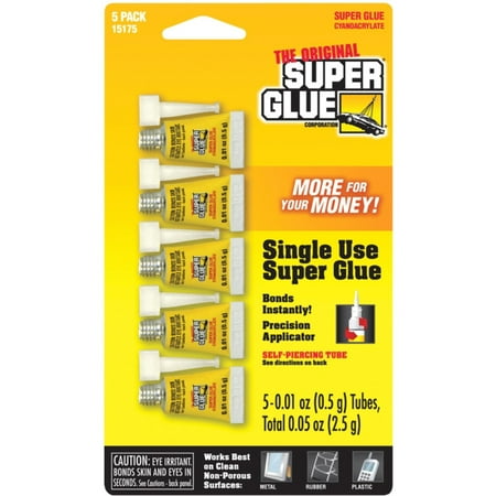 The Original Superglue® Instant Adhesive Mini Tubes, 5 Pk