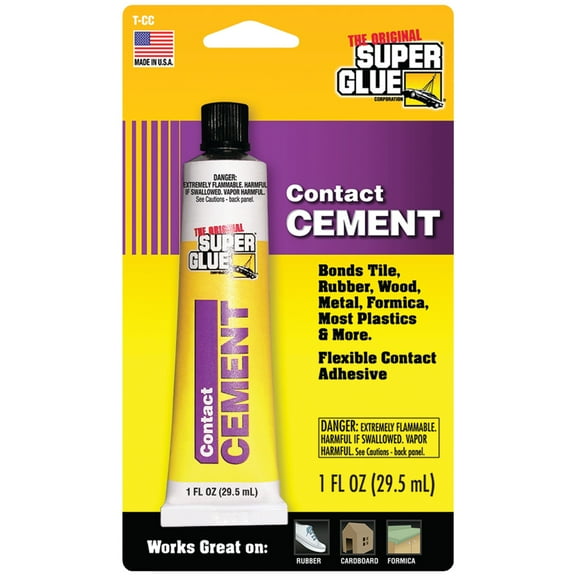 The Original Super Glue T-CC Contact Cement, 1 fl oz & Amber, Flexible After Cure