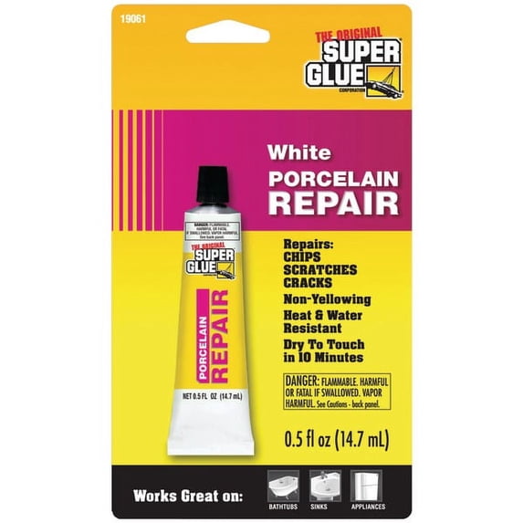 Super Glue Porcelain Repair - White