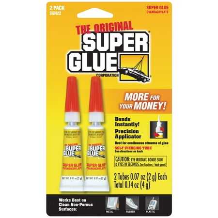 The Original Superglue Sgh22-12 Super Glue Tubes, 2 Pk