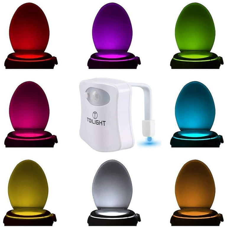 JANDEL 1Pack Toilet Night Light by Ailun Motion Activated LED Light 16  Colors Changing Toilet Bowl Nightlight for Bathroom - Battery Not Included  