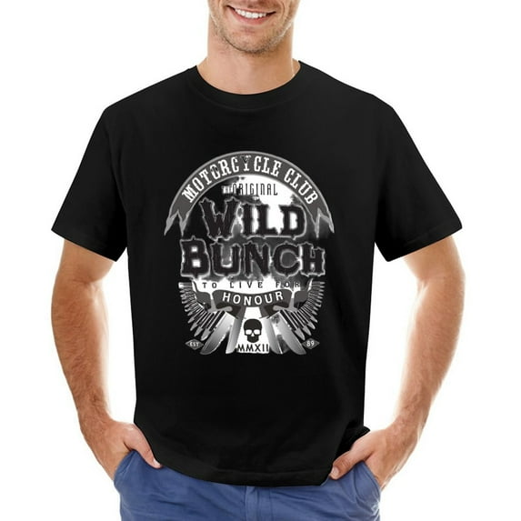 The Original Wild Bunch Men’s Graphic T-shirt Vintage Short Sleeve Sport Tee Black 4XL