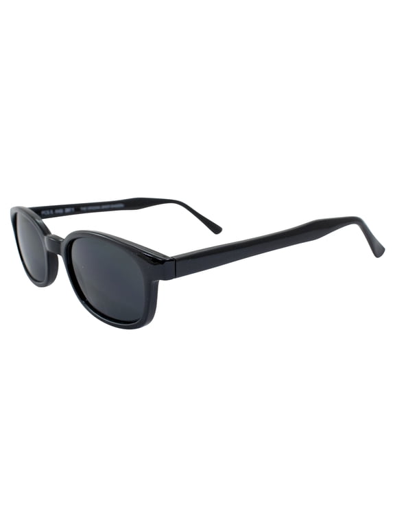 The Original X-KD's Biker Shades Sunglasses By PCSUN 20% Larger Black Frame w/ Super Dark Lens