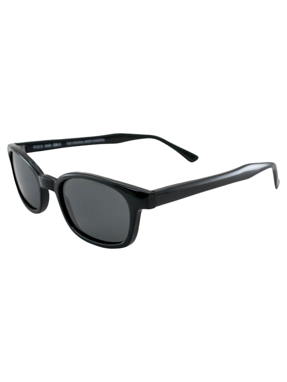 The Original X-KD's Biker Sunglasses By PCSUN 20% Larger Black Frames w/ Polarized Grey Lens