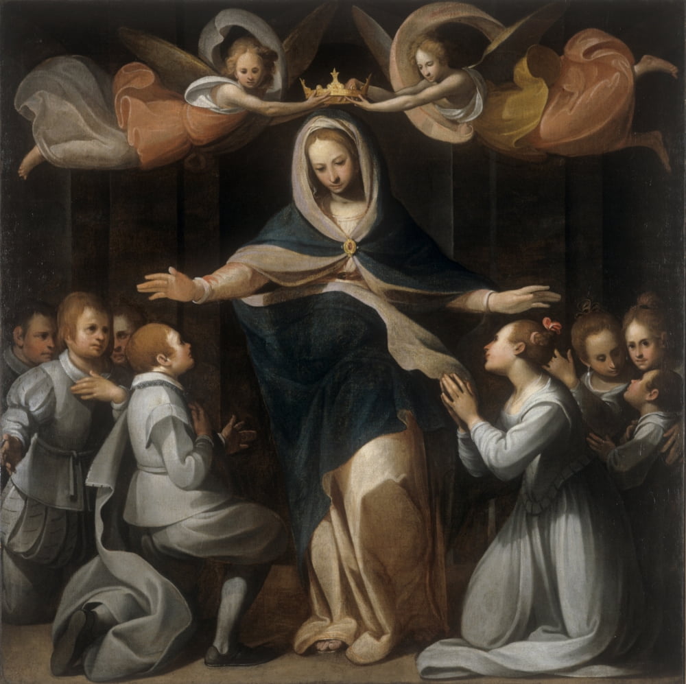 The Orphanage Of Exposed (Madonna Della Misericordia Con I Ricoverati Del Brefotrofio Degli Esposti) Canvas Art -  (36 x 24)