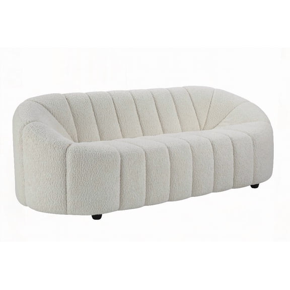 The Osmash White Teddy Sherpa Sofa featuring Leg Dia 75 mm & Height 60 mm, Foam D28/D24