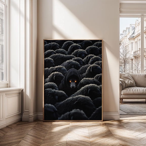 The Outcast Motivational Wolf Among Sheep Alpha Mindset Office Leadership Poster Unframed Paper Print