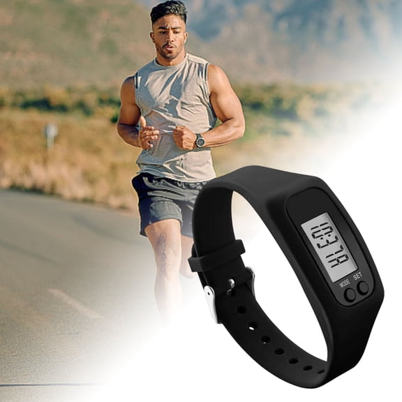 Outdoor Fitness Wristband with LCD Pedometer High Precision Step Counter for Walking Distance and Portable Aluminum Alloy Design