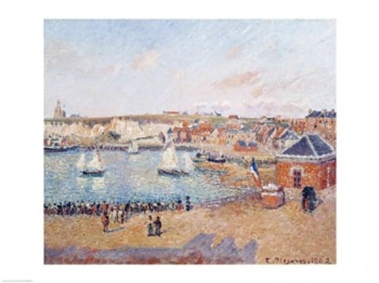 The Outer Harbour at Dieppe 1902 Canvas Art - Camille Pissarro (36 x 24)