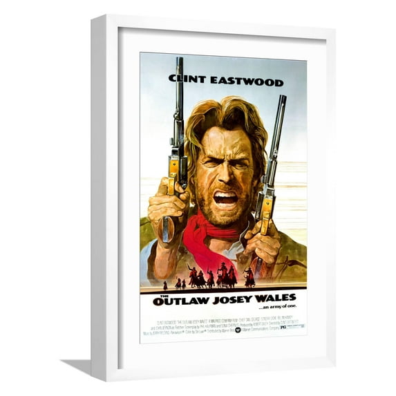 Art.com The Outlaw Josey Wales - Movie Poster Reproduction Photo, White Frame Wall Art, 17" x 23"