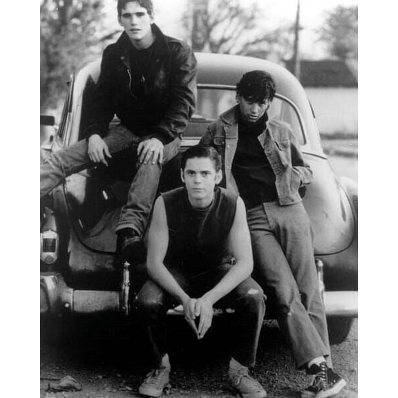 The Outsiders Matt Dillon C.Thomas Howell Ralph Macchio sit on car 4x6 photo poster